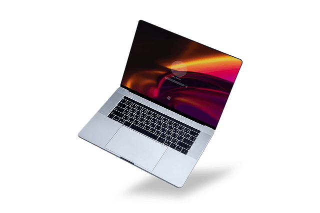 MacBook Pro with colorful display