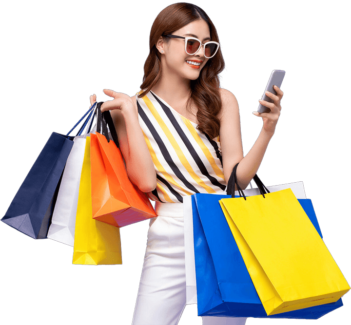 Girl with shopping bags